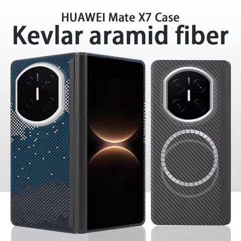 For Huawei Mate X7 Magsafe Case Real Carbon Case Magentic Aramid Fiber Fold Cover for Huawei Mate X7