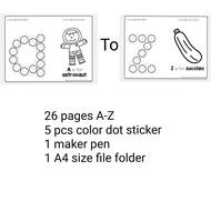 Alphabet Number Do A Dot Activity Worksheet Montessori Activity Book Busy Book Dot Sticker Book Trac