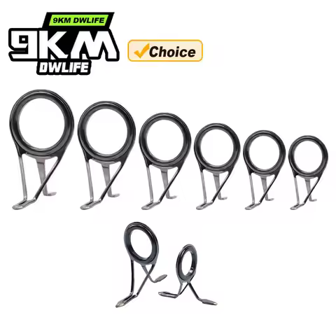 9KM Fishing Rod Guide Repair Kit 8-35pcs Double Foot Spinning Rod Guides Stainless Steel Rod Eyelets