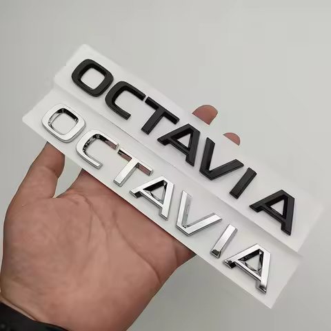 3d ABS Chrome Logo OCTAVIA Emblem Letters Car Trunk Badge For Skoda VRS RS Octavia 1 2 3 4 MK2 MK3 M