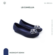 LA BELLA  รองเท้าคัชชูผ้ายีนส์หุ้มหนังแกะ รุ่น LB CAMELLIA 3 สี