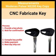 Modenas Pulsar NS200 RS200 key copy duplicate with CNC machine