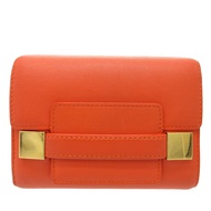 二手 Delvaux Madame 三折錢包，橙色皮革，1677。