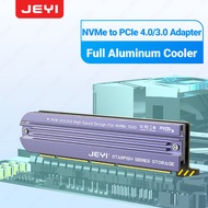JEYI `M.2 NVME to PCIe 4.0 3.0 Adapter With Aluminum SSD Heatsink, NVMe 64Gbps Gen4 PCIE X4 X8 X16 E