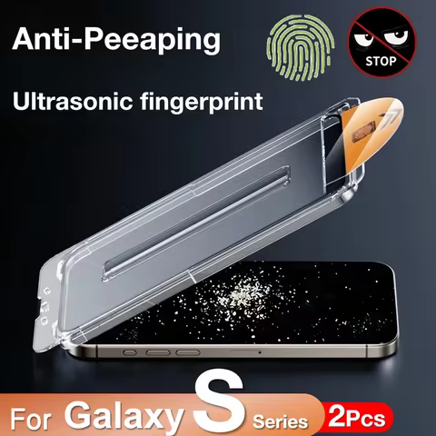 2Pcs For Samsung Galaxy S24 Ultra S23 S22 S21 S25 Plus 5G Anti-Peeaping Ultrasonic Fingerprint Scree