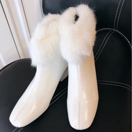 Fur collar boots