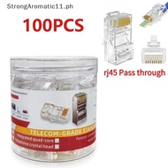 StrongAromatic  100PCS Cat6 UTP FTP RJ45 Ethernet Network Cable Connector Professional Modular Plug 