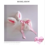 Ribbon bunny tail furry blue bunny tail white bunny tail pink bunny tail Lolita Kawaii Cosplay Hallo