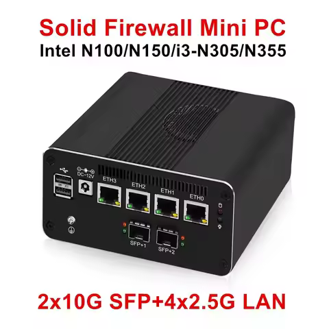 Topton Firewall Mini PC 2x10G SFP+ Intel i3-N355 N305 N150 N100 4xi226-V 2.5G LAN DDR5 NVMe Proxmox 