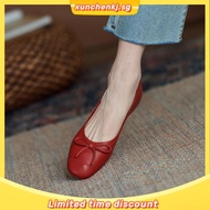 Bow Red Shoes Women's New Soft  Shoes Women's Flat Shoes