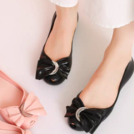 Giày Đế Bằng Mũi Tròn Đính Nơ Trái Tim Zaxy Jelly Dành Cho Nữ Giày Đơn Thời Trang Mùa Hè Đế Cao Su Đ