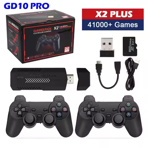 Hot Sale X2 PLUS GD10 Pro 4K Game Stick 3D HD Retro Video Game Console Wireles Controller TV 40 Emul