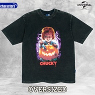 Universal Studios เสื้อผู้ชายโอเวอร์ไซส์ ฟอกเฟด ลายมัดย้อมชัคกี้ ผ้าCotton 100% สินค้าลิขสิทธิ์แท้ C