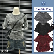 Luxury Rhinestone Round Neck Short Sleeve T-shirt Big Size 55-85kg Bling Stone Scratched Type 1 Elas