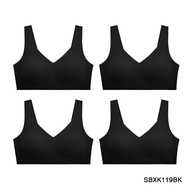 [แพ็ค 4 ชิ้น ] Sabina เสื้อชั้นใน (ไม่มีโครง) รุ่น Seamless Fit รหัส SBXK119 สีดำ