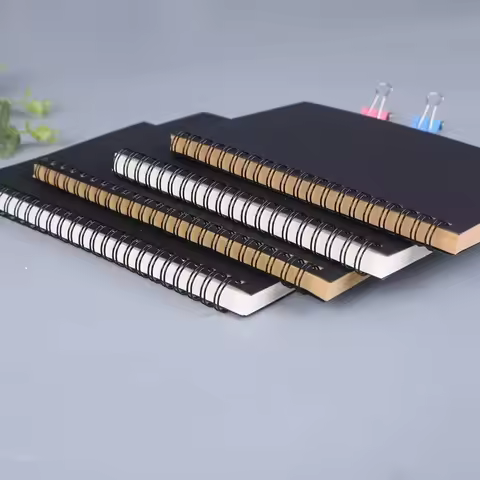 1 Book 50 Sheets Retro Spiral Coil Kraft Paper Notebook Sketchbook Painting Painting Graffiti Office