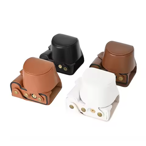 PU Leather Bag for Sony ZVE10 (16-50mm Lens) Shockproof Camera Case with Buttom Mount Cover Shoulder