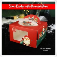 4 Inch Christmas Cake Box 20 Pcs with carrier handle for Cakes, Log Cake, Pastry by SG local seller in ready stock