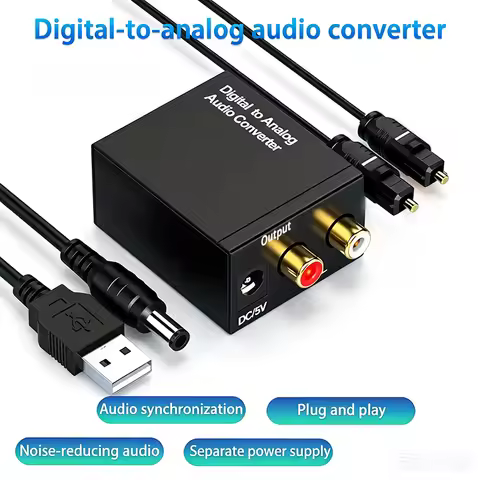Digital to Analog Audio Converter 192kHz DACOptical Coaxial Toslink SPDIF to RCA L/R StereoAdapter F
