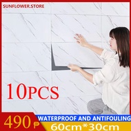 10 Pcs 60X30 cm1.8mm thick Marble Design  Vinyl Floor Stickers Adhesive PVC Tiles Flooring for home decor living room