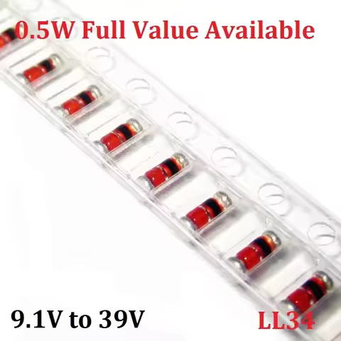 200PCS 1/2W Zener Diode ZMM 0.5W ZMM/9V1 10V 11V 12V 13V 15V 16V 18V 20V 22V 24V 27V 30V 33V 36V 39V