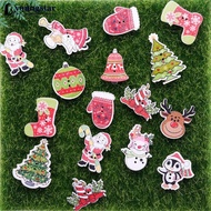YOUNGSTAR 50Pcs DIY 2 Holes Wooden Buttons Wood Christmas Cartoon Sewing Scrapbooking F2Q7