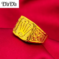 Pawnable 21k saudi gold nasasangla ring mens domineering crown wedding jewelry opening adjustment