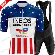 Ineos Grenadiers Cycling Jersey Set USA-Champion Cycling Clothing Men Road Bike Shirt Suit Bicycle B