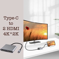 Type-C hub to 2*HDMI Multi-function Adapter USB3.0/3.1