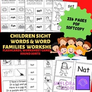 [SS187] Children Kindergarten Sight Words Practice CVC Flashcards Worksheet Printable PDF Softcopy