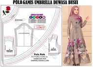 Pola Jiplak Pola Instan Pola Gamis Dewasa Pola gamis payung Pola gamis umbrella busui