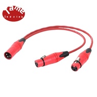 0.5M Red 3Pin XLR 1 Male to 2 Female Audio Extension Cable Microphone Y Splitter Audio Cord Line for