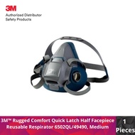 6502QL/49490 (CE) Rugged Comfort Quick Latch Half Facepiece Reusable Respirator, Medium