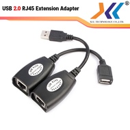 Adapter ตัวขยายสัญญาณ USB Extension Converter อะเเดปเตอร์ USB TO Extension Up To 30เมตร สายเพิ่มความยาวอุปกรณ์ USB ผ่านสาย LAN RJ45 Using CAT5  CAT5E  CAT6