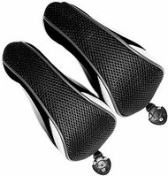 WTLJQQY 2pcs Golf Hybrid Headcover Set, Black Golf Club Covers, Meshy Rescue Covers with Rotatable I