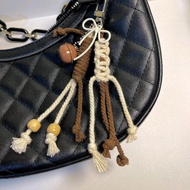Bag Charm Tali Macrame Keychain Lonceng Pita Gantungan Kunci Tas Lokal Indonesia Handmade Warna-warn