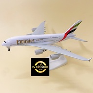 MÔ HÌNH MÁY BAY KIM LOẠI EMIRATES AIRLINES AIRBUS A380-800 TỈ LỆ 1:400 CÓ BÁNH XE DI CHUYỂN (FULLBOX