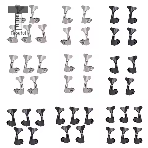 Tooyful Electric Bass String Tuning Peg Tuner Sealed Fish Tail Button for 4/5/6 String Bass