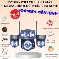 (YOOSEE 4 SCREEN) YOOSEE WIFI Camera 4 eyes 4 frames High Quality 56MP resolution, 360 Degree Rotati
