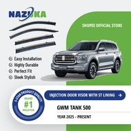 GWM TANK 500 2025+ Nazuka Door Visor With Stainless Steel Lining | Injection Moulded | Made in Malay