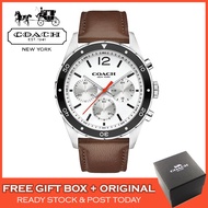 [Original & 2 Years Warranty] Coach SULLIVAN SPORT Chronograph Leather Men Watch Watches Jam Tangan 