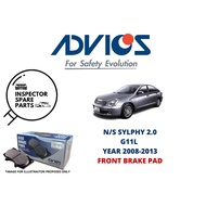 100% ADVICS AISIN NISSAN SYLPHY G11L 2.0 YEAR 2008-2013 FRONT BRAKE PAD B1N222Y