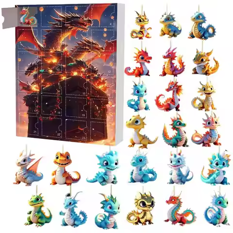 Dragon Christmas Advent Calendar 24 Days Of Vacation Advent Calendar Pendant 2D Advent Calendars Din