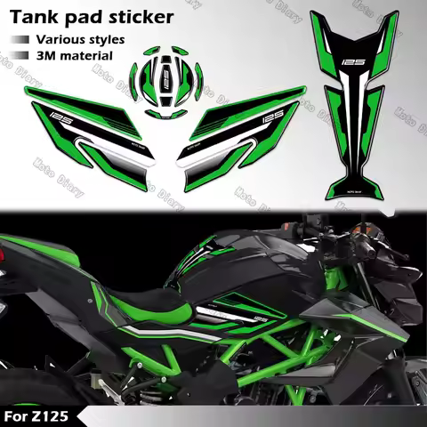 Z125 Fuel Tank Pad Sticker Oil Gas Cap 3D Decal Cover Protector Waterproof For Kawasaki Z125 Z 125