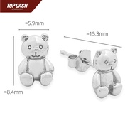 Top Cash Jewellery 925 Silver Teddy Earrings [Silver]