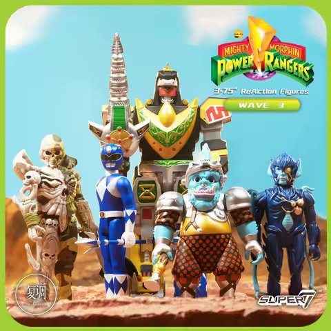 Hot In-Stock Super7 Mighty Morphin Power Rangers Carded Series 1 - Dragonzord, Red Ranger & Rita Rep