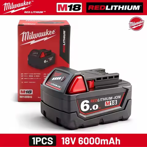 100% New Milwaukee M18 6.0Ah High Output Battery 18V Lithium-ion Rechargeable for Milwaukee M18 Cord