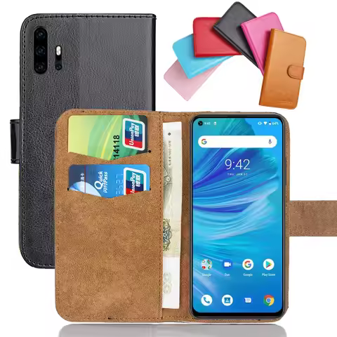 UMIDIGI F2 Case 6.53" 6 Colors Flip Soft Leather Crazy Horse Phone Cover Stand Function Cases Credit