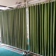 Gorden Sekat Ruangan Masjid Mushola Gorden Partisi ruangan Bahan Kain Blackout Tebal Panjang