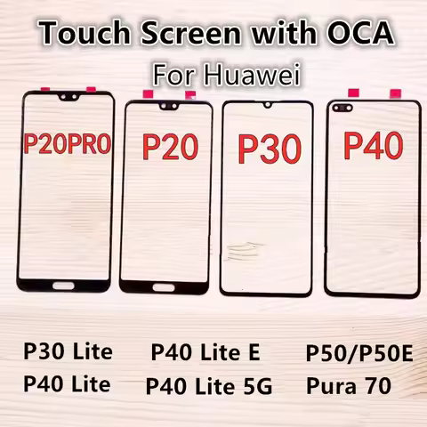 Outer Screen For Huawei Pura 70 P50 P20 Pro P30 P40 Lite E 4G 5G Front Touch Panel LCD Display Glass